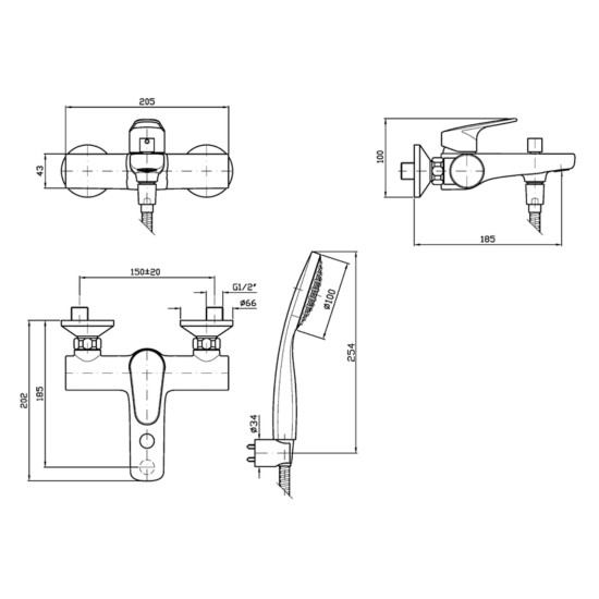 Zucchetti Rivo Bath-Shower... 2